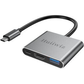 USB C to HDMI Adapter for iPhone 15 16 iPad Mac MacBook Switch to TV Monitor Projector, USB-C Digital AV Multiport Adapter (HDMI 4K, USB3.0, PD 100W)