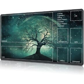 for MTG Card Playmat with Zoness,Game Play Mat for MTG TCG 27.6 x 15.7 inches,Non-Slip Play Mat for Commander Board RPG CCG Game TCG Other Card Games/Mouse Pad-Treasure Map