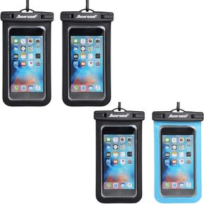 Hiearcool Universal Waterproof Case,Waterproof Phone Pouch Compatible for iPhone 13 12 11 Pro Max XS Max XR X 8 7 Samsung Galaxy s10/s9 Google Pixel 2 HTC Up to 7.0", IPX8 Cellphone Dry Bag -4 Pack