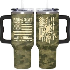 Hunting & Fishing Gifts for Men - Cool Dad Gifts for Christmas, Includes 40oz Dad Tumbler With Handle