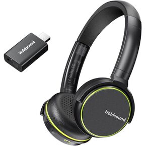 Holdsound Wireless TV Headphones for Seniors - BKM600 Comfortable & Lightweight On-Ear Design with Multi-Output USB Transmitter (Optical/AUX/RCA/USB), Green