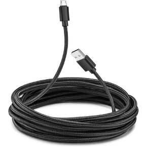كابل شاحن وحدة التحكم PS4 10 قدمًا ، شاحن PS4 مضفر 2PACK - سلك شحن سريع USB Micro الطويل لـ PlayStation 4 ، PS4 Slim/Pro ، Xbox One S/X Controller ، Android هواتف
