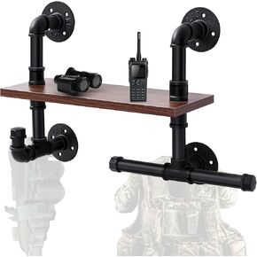 Heavy Duty Tactical Gear Rack Wall Mount Police Vest Hanger Plate Carrier Stand Multifunctional Storage Rack Display Stand for Police, Motorcycle, Cycling for Helmet, Belt, Football Suit