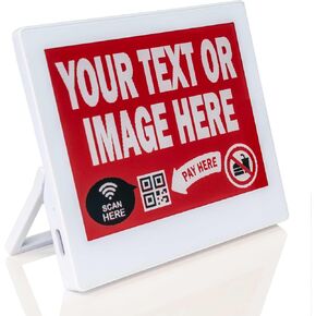 Digital Signage On Air sign | E Ink Custom Display For Business | Busy Light Indicator Electronic Message Board | Santek EZ Sign 2.9" (4.2") with QR Code, WiFi, Tricolor Display (Pack of 1) (Black)