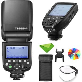 Godox TT685II-F Flash w/Xpro-F Trigger for Fuji TTL Speedlight Camera Flash, 2.4G Wireless X System, HSS 1/8000S Speedlite for Fujifilm Fuji Cameras X-T2 X-T1 X-T10 X-A3 X-E1 X-Pro1(Upgraded TT685F)