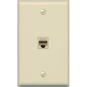 RiteAV 1 Gang 1 Port Cat6 Wall Plate - Ivory