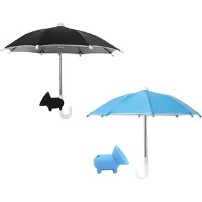2Pack Phone Umbrella, Cell Phone Umbrella for Sun Shade Mobile Phone Holder with Universal Adjustable Cute suction Cup For Outdoor, Beach