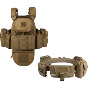 YAKEDA Tactical Outdoor Quick Release Vest With Battle Belt