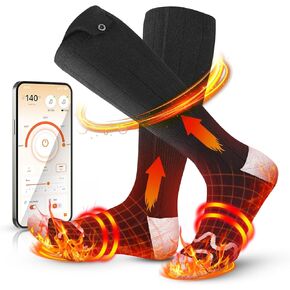 Heated Socks for Men Women with APP Control,5000mAh Rechargeable Electric Heated Socks,Washable Foot Warmer with 3 Heating Settings for Winter Outdoor Camping Skiing Hunting