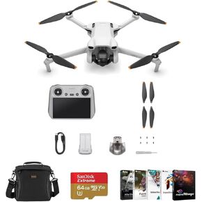 DJI Mini 3 Drone with RC Remote Controller Bundle with 64GB microSD Card, Shoulder Bag, Corel PC Software Kit