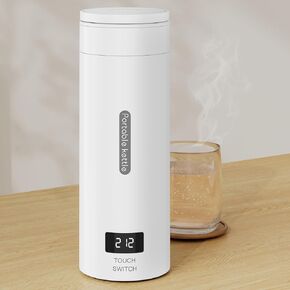 Travel Electric Kettle - 4 Temp Control Portable Hot Water Boiler 304 Stainless Steel Auto Shut-Off LCD Display 380ml Mini Kettle for Camping Hotel Tea Coffee