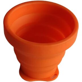 75ml Collapsible Silicone Camping Cup - Portable Foldable Drinking Mug for Outdoor, Hiking & Travel(Orange)