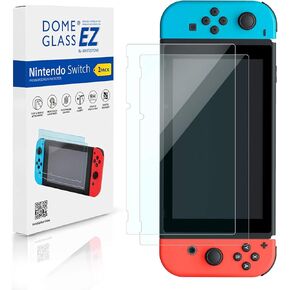 DOME GLASS EZ Nintendo Switch Screen Protector Full Coverage Tempered Glass Shield [Easy Install] by Whitestone for Nintendo Switch - Two Pack