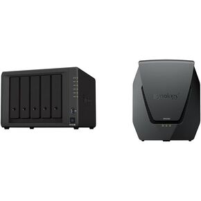 Synology 5-Bay DiskStation DS1522+ (Diskless),Black & WRX560 - Dual-Band Wi-Fi 6 Router, 2.5Gbps Ethernet, VLAN Segmentation, Multiple SSIDs