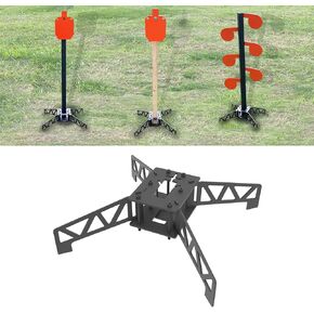 3-in-1 Steel Targets Stand Base, Suitable for 2x4 Wooden-Post, T-Post, V-Post of Dueling Tree - Quick Installation - Easy to Carry