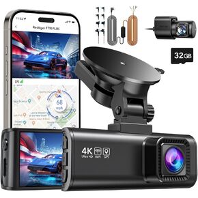 REDTIGER F7NP Dash Cam Front Rear with Dual Indicator Light Hardwire Kit