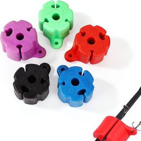5pcs Fishing Rod Fixed Balls, 5 Colors Fishing Rod Tie Holder clip Portable Silicone Fishing Rod Holder Straps Flex Grip Balls for Fishing Rods