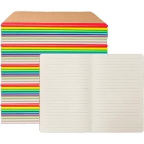 60 Pack A5 Lined Kraft Notebooks, 8.3x5.5in, Journaling Notebooks, 80GSM Thick paper 30 Sheets 60 Pages, Kraft Soft Cover Composition Notepad, Ruled Subject Notebooks, Travel Diary, Journals Memo, For Students, Office, School Supplies