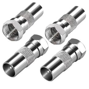 اكتب F Pal Aerial Adapter ، F Male to Pal Male Coxial Connector ، F Plug to TV Plug Coax اقتران للكابل المحوري ، كابل القمر الصناعي ، كابل هوائي ، كابل جوي من النوع موصل المسمار 4pcs