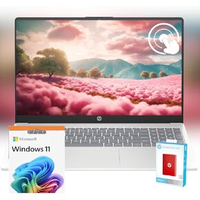 HP 2025 New Pavilion 15.6 inch Touch-Screen Laptop, 32GB RAM, 1.5TB SSD (1TB PCIe SSD withHP P500 512GB Portable SSD), Intel Core i3-1215U 6-Cores Processor, Windows 11 Home with Microsoft Office