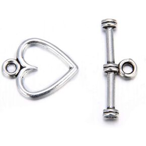 Adabele 20 Sets Cute Owl Toggle Clasp 20.2mm (0.8 Inch) T-Bar Closure Antique Silver Tone for Necklace Bracelet Anklet Jewelry Making MC-AF17