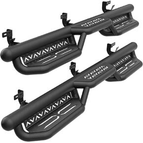 Running Boards Compatible for 2009-2018 Dodge Ram 1500 Crew Cab, 2019-2024 Ram 1500 Classic, 2010-2024 Ram 2500 & 3500, Bolt-on Side Step Steel Nerf Bar Step Bars, Heavy-Duty Two Stairs Design