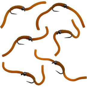 Squirmy Wormy Fly Fishing Set – Barbless Wet Worm Flies for Trout, Panfish, Bass