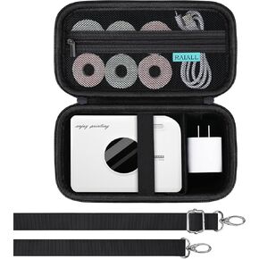 Carrying Case for Phomemo A30 Label Printer, Mini A30 bluetooth Label Maker Storage Holder, Travel A30 Sticker Printer Box with Shoulder Strap Fits Thermal Label Paper, Charger and Cable, Green