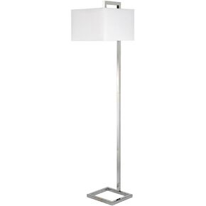 Grayson 68" Tall Floor Lamp with Fabric Shade in Blackened Bronze/White