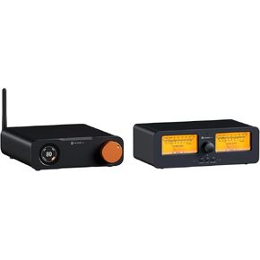 Fosi Audio LC30 VU Meter Amplifier Speaker and ZD3 Desktop DAC Preamp, Fully Balanced Digital to Analog Audio Converter with ES9039Q2M for Home Stereo Amplifier