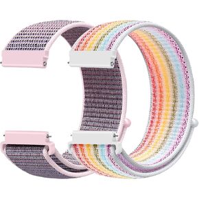 20mm Nylon Quick Release Band Compatible with Samsung Galaxy Watch 7 6 5 4 40mm 44mm/Garmin Vívoactive 6/5/3/3 Music/Forerunner 570 42mm/55/158/165/245/645/Amazift Active 2/Active/T-Rex 3 Pro 44mm in Kuwait