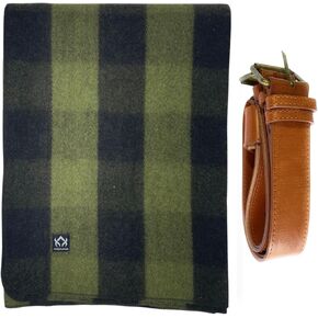 Arcturus Green Buffalo Wool Blanket and Carry Straps Bundle