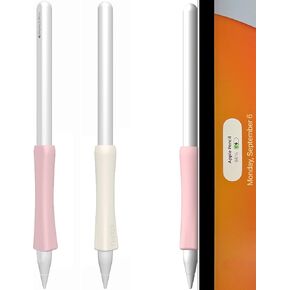 Grip Designed for Apple Pencil Pro/ 2nd Generation/USB-C Support Magnetic Charging, 2 PCS Cover Accessories Compatible with iPad iPencil Stylus Pen(Black,White)