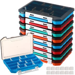 8 Pack Waterproof Fishing Tackle Boxes Plastic Tackle Box Organizer with Removable Dividers Tackle Storage Containers Bait Vault Camouflage Box for Saltwater