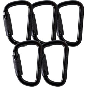Triple Lock Carabiner (5 Pack), Black