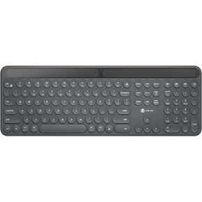 iClever Solar Bluetooth Keyboard, Wireless Keyboard with Solar & Indoor Light Charging, Full Size, 3-Device Connectivity, Silent Scissor Round Keys, Numeric Keypad for Office/Home/Mac/Windows