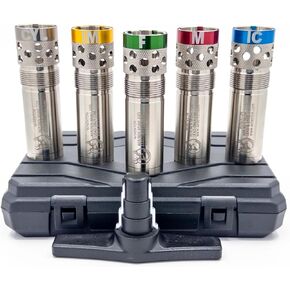 Winenton™ Ported Extended Choke Tubes Set Compatible with BER/Ben Mobil for 12-Ga Shotguns, 5X Tubes, Silver, Color Coded