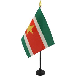 علم طاولة كوستاريكا من AZ FLAG مقاس 10.16 سم × 15.24 سم - علم مكتب كوستاريكا 15 × 10 سم - قمة رمح ذهبية in Kuwait