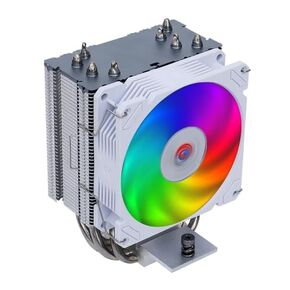 ARGB CPU Cooler, 4 Heat Pipes, 92PWM CPU Fan – High Performance Cooling for AMD AM4/AM5 & Intel LGA 115X/1200/1700, Quiet CPU Fan, PC Case Cooling, PC Fans - White/DS1000V4