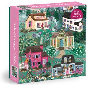 Galison The Cottage Hills – 1000 Piece Joy Laforme Jigsaw Puzzle Featuring Beautiful Artwork of Cottages in A Fairytale Neighborhood