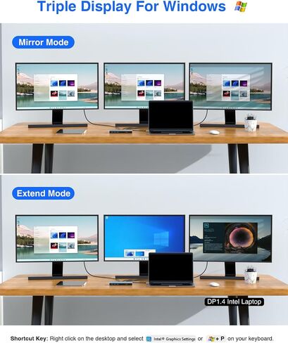 16-in-1 Docking Station, 4K Triple Display USB C Dock with 2HDMI & DP, 100W PD Charging, 10Gbps USB-C/USB-A Data Trasfer, 3USB 3.0, SD/TF, LAN, Audio Compatible for Type C Computer Devices in Kuwait