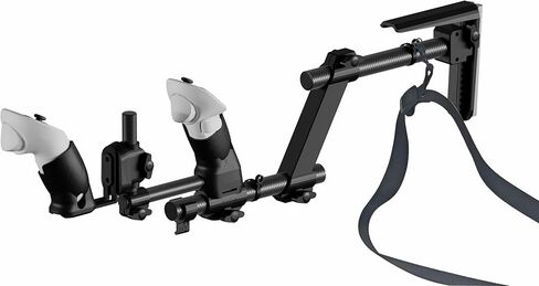 Moginno G3 Pro VR Carbon Carbon Pun Stock متوافق مع Meta/Oculus Quest 2 Controller Accessories ، محول بندقية Gunstock المغناطيسية مع حزام الكتف ، تعزيز FPS Games Control Feel in Kuwait