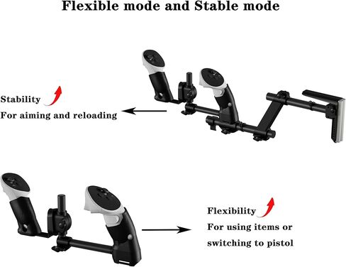 Moginno G3 Pro VR Carbon Carbon Pun Stock متوافق مع Meta/Oculus Quest 2 Controller Accessories ، محول بندقية Gunstock المغناطيسية مع حزام الكتف ، تعزيز FPS Games Control Feel in Kuwait