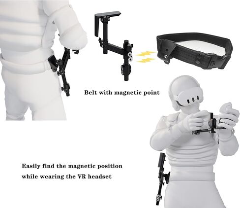 Moginno G3 Pro VR Carbon Carbon Pun Stock متوافق مع Meta/Oculus Quest 2 Controller Accessories ، محول بندقية Gunstock المغناطيسية مع حزام الكتف ، تعزيز FPS Games Control Feel in Kuwait