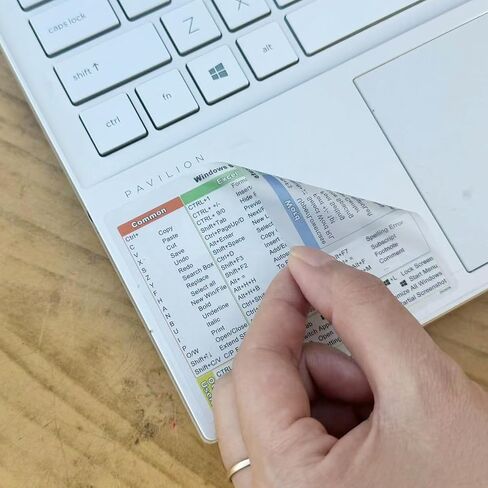 2-Pack丨Windows Shortcut Sticker丨, Keyboard Shortcut Vinyl Sticker, Laptop Keyboard Shortcuts Stickers for Windows System Any PC Computer Laptop Desktop Notebook-Black Background with White Letters in Kuwait