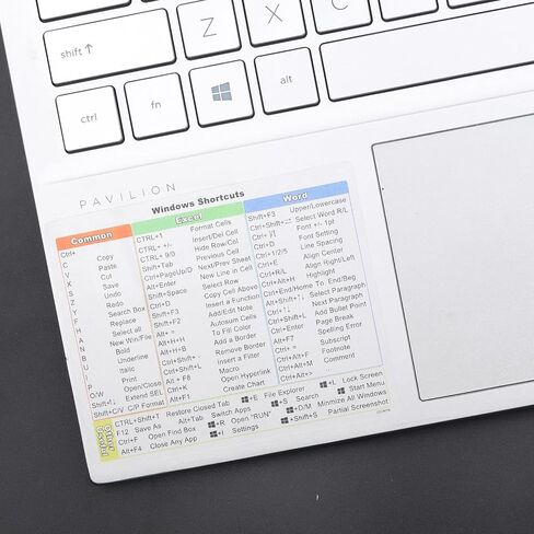 2-Pack丨Windows Shortcut Sticker丨, Keyboard Shortcut Vinyl Sticker, Laptop Keyboard Shortcuts Stickers for Windows System Any PC Computer Laptop Desktop Notebook-Black Background with White Letters in Kuwait