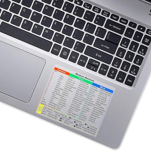 2-Pack丨Windows Shortcut Sticker丨, Keyboard Shortcut Vinyl Sticker, Laptop Keyboard Shortcuts Stickers for Windows System Any PC Computer Laptop Desktop Notebook-Black Background with White Letters in Kuwait