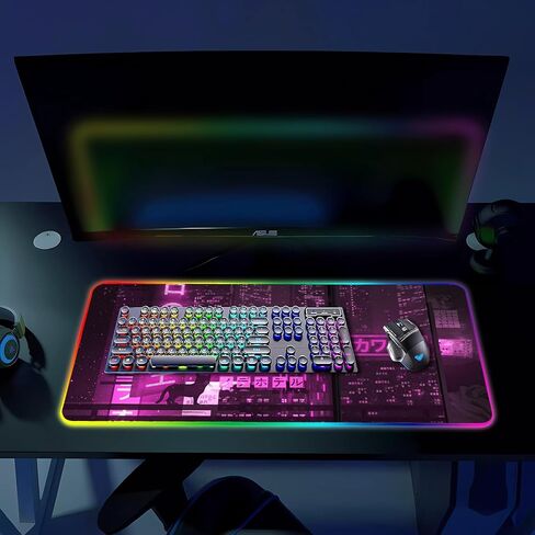 لوحة الماوس للألعاب RGB ، موسباد كبير مع ضوء LED ، إكسسوارات ألعاب لوحة المفاتيح للمكتب ، حصيرة فأر من المطاط غير المنقولة للاعبي ، 31.5 × 11.8 بوصة ، مجرة ​​رائعة in Kuwait