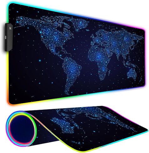 لوحة الماوس للألعاب RGB ، موسباد كبير مع ضوء LED ، إكسسوارات ألعاب لوحة المفاتيح للمكتب ، حصيرة فأر من المطاط غير المنقولة للاعبي ، 31.5 × 11.8 بوصة ، مجرة ​​رائعة in Kuwait