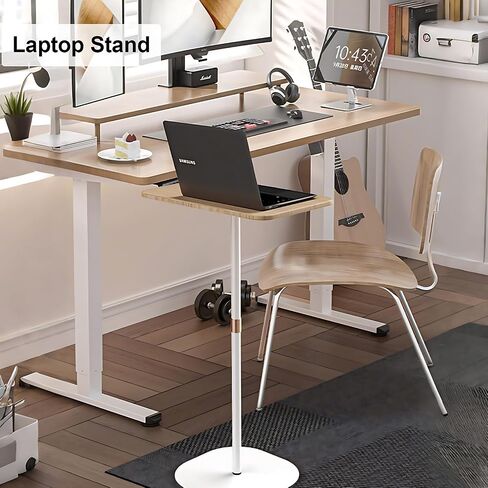 Laptop Floor Stand, Portable Standing Desk 3 Heights Adjustable 18.5“- 47.2“ Stylish Movable Ergonomic Workstation for Home Office Classroom Meeting Room Walnut in Saudi Arabia